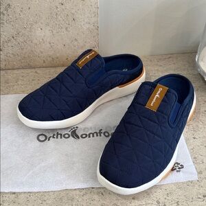 Ortho Comfort Navy Quilted Slip-Ons